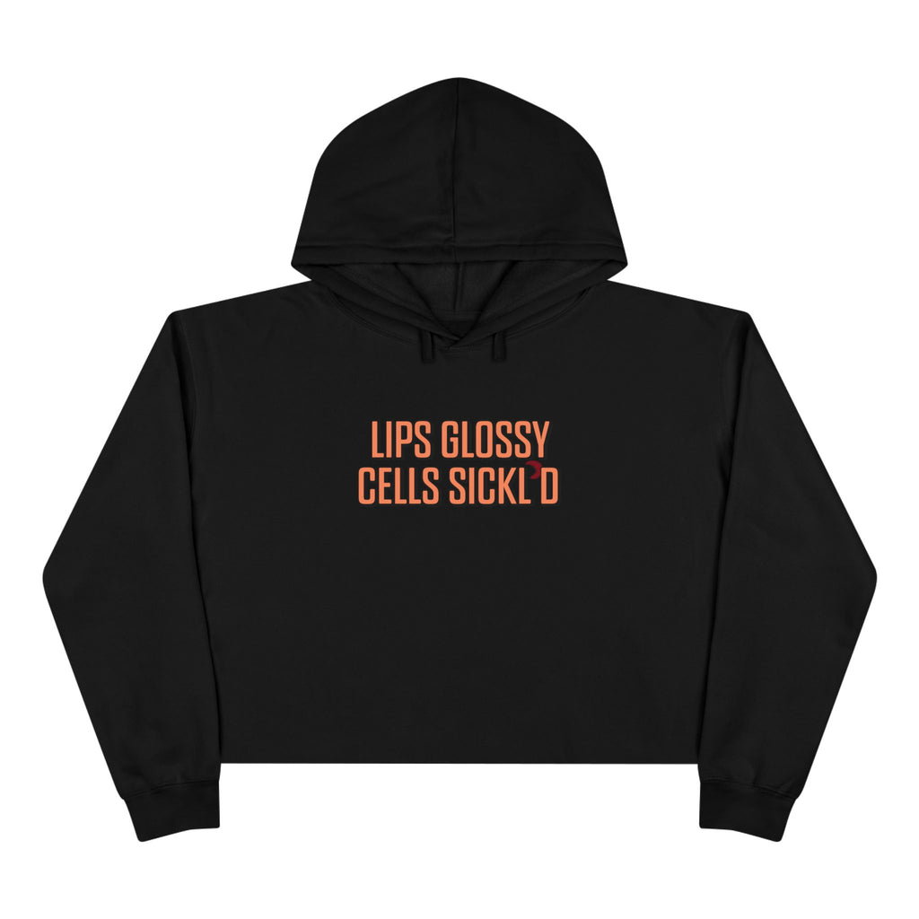 Lips Glossy, Cells Sickl'd Crop Hoodie