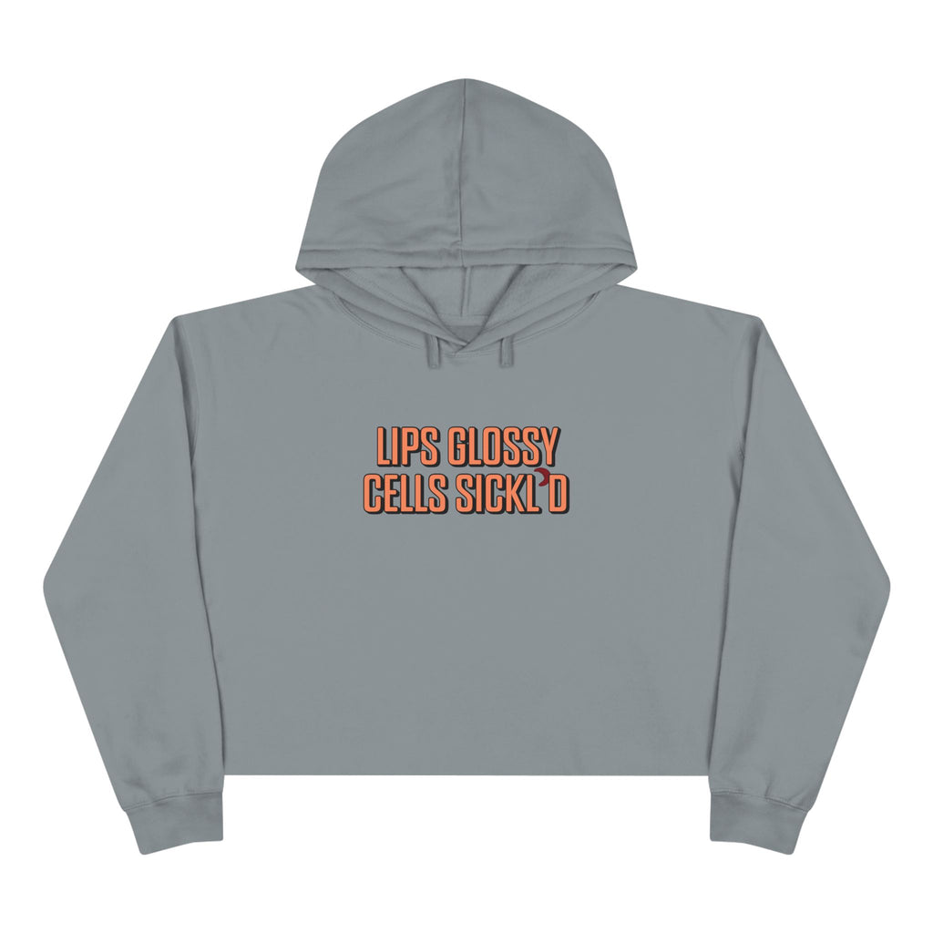Lips Glossy, Cells Sickl'd Crop Hoodie