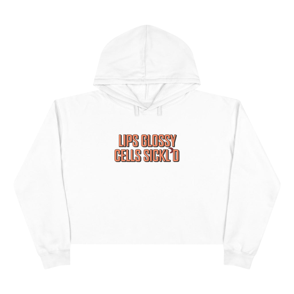 Lips Glossy, Cells Sickl'd Crop Hoodie
