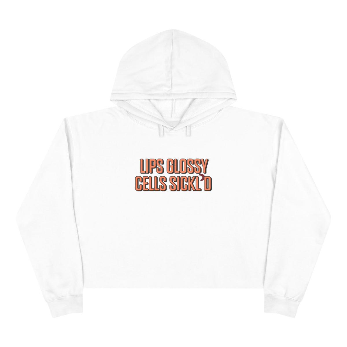 Lips Glossy, Cells Sickl'd Crop Hoodie